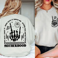Retro Motherhood Skeleton Hand Motherhood Rock Skeleton Mom Life Shirt Funny Mama T-Shirts, Hoodie, Sweatshirt - T-Shirt, Sweatshirt, Hoodie