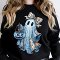 Retro Patchwork Ghost Halloween Cute Coquette Boo Spooky Season Fall Pumpkin T-Shirts, Hoodie, Sweatshirt - T-Shirt, Sweatshirt, Hoodie