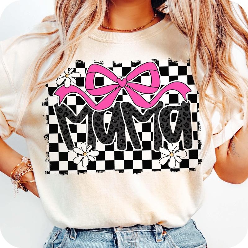 Retro Pink Mama Coquette Bow Mama Checkered Mama Varsity Mama Mama Leopard T-Shirts, Hoodie, Sweatshirt - T-Shirt, Sweatshirt, Hoodie