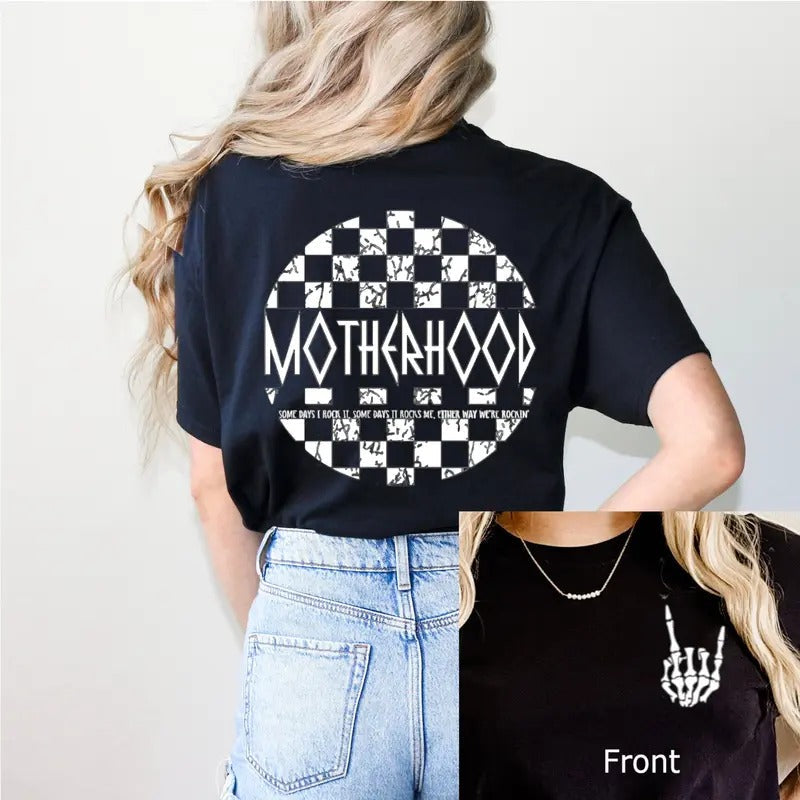 Retro Rockin Mama Shirt Motherhood Rockin' One Day Time Skeleton Hand Shirt Rocker Mom Shirt Skull Shirt TK43GN T-Shirts, Hoodie, Sweatshirt - T-Shirt, Sweatshirt, Hoodie