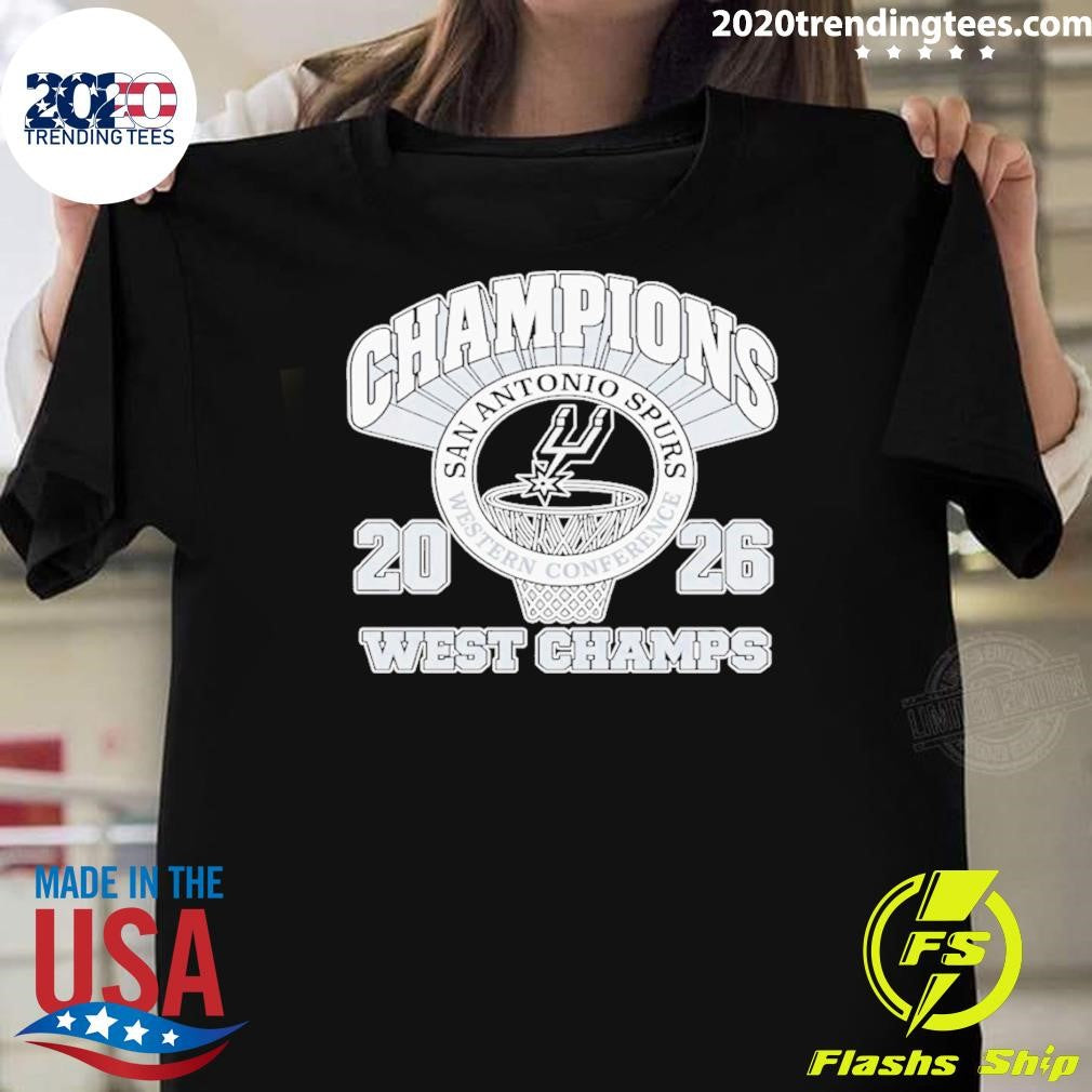 Retro San Antonio Basketball 2026 Spurs West Champs Shirt Unisex T-shirt, Sweatshirt, Hoodie, Long Sleeve Tee - T-Shirt, Sweatshirt, Hoodie