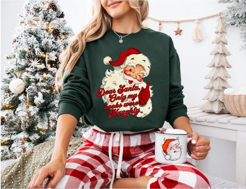 Retro Santa Bookish Funny Xmas Vintage Smut Reader Romance Books T-Shirts, Hoodie, Sweatshirt - T-Shirt, Sweatshirt, Hoodie