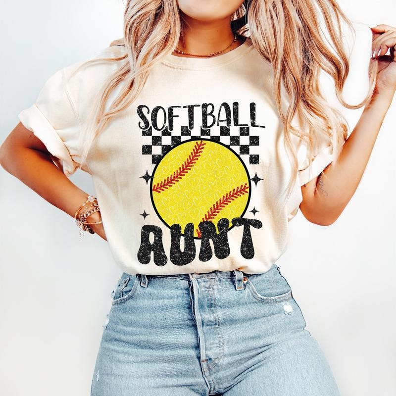 Retro Softball Aunt Softball Sports Softball Mom T-Shirts, Hoodie, Sweatshirt - T-Shirt, Sweatshirt, Hoodie