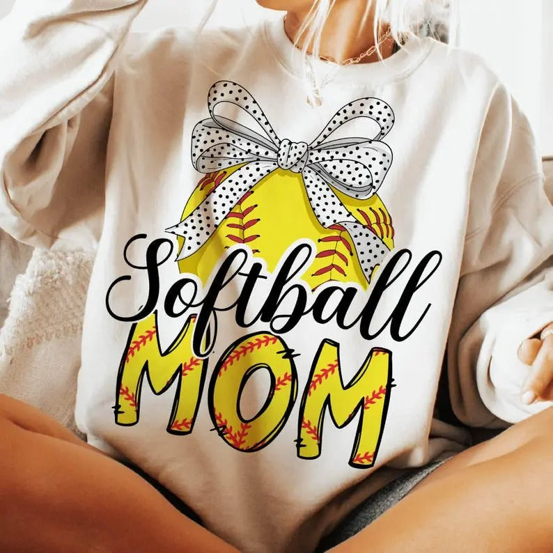 Retro Softball Mama Softball Coquette Bow Softball Mom Sports Mama Game Day T-Shirts, Hoodie, Sweatshirt - T-Shirt, Sweatshirt, Hoodie