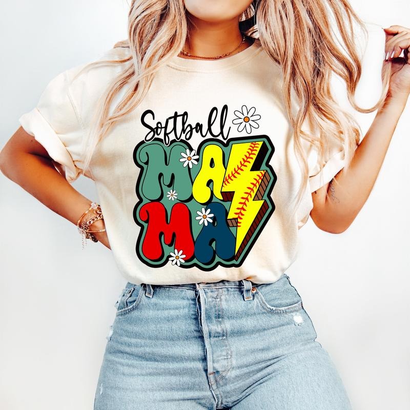 Retro Softball Mama Softball Sports Retro Mom T-Shirts, Hoodie, Sweatshirt - T-Shirt, Sweatshirt, Hoodie