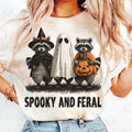 Retro Spooky Feral Raccoon Halloween Raccoon Creepy Cute Raccoon Ghost Feral Girl Shirt T-Shirts, Hoodie, Sweatshirt - T-Shirt, Sweatshirt, Hoodie