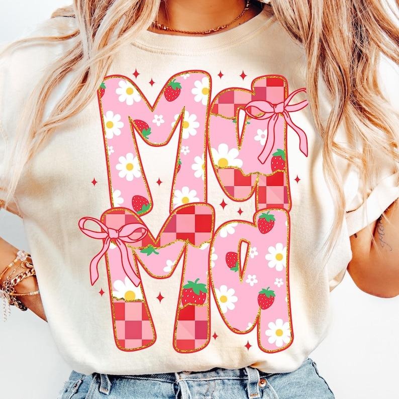 Retro Strawberry Mama Coquette Preppy Cherry Strawberries Strawberry Festival Summer Strawberry Fruit Lover T-Shirts, Hoodie, Sweatshirt - T-Shirt, Sweatshirt, Hoodie