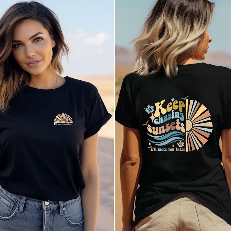 Retro Summer Chasing Sunsets Shirt Wanderlust Sunset Sunset Beach Vacation Shirt Sunset Retro Beach Shirt T-Shirts, Hoodie, Sweatshirt - T-Shirt, Sweatshirt, Hoodie