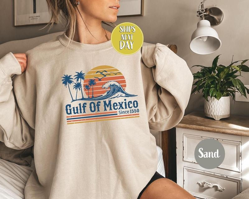 Retro Sunset Gulf Mexico Since 1550 Gulf Mexico Shirt Gulf Mexico Mexico Mexico Lover Tc119 T-Shirts, Hoodie, Sweatshirt - T-Shirt, Sweatshirt, Hoodie