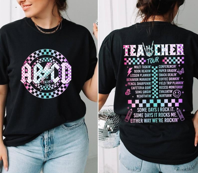 Retro Teacher Shirt ABCD Teacher Tour Shirt Back School Shirt End Year Pnh Shirt Teacher Kindergarten Teacher Hoodiestyle{N002}2 T-Shirts, Hoodie, Sweatshirt - T-Shirt, Sweatshirt, Hoodie
