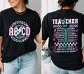 Retro Teacher Shirt ABCD Teacher Tour Shirt Back School Shirt End Year Pnh Shirt Teacher Kindergarten Teacher Hoodiestyle{N002}2 T-Shirts, Hoodie, Sweatshirt - T-Shirt, Sweatshirt, Hoodie