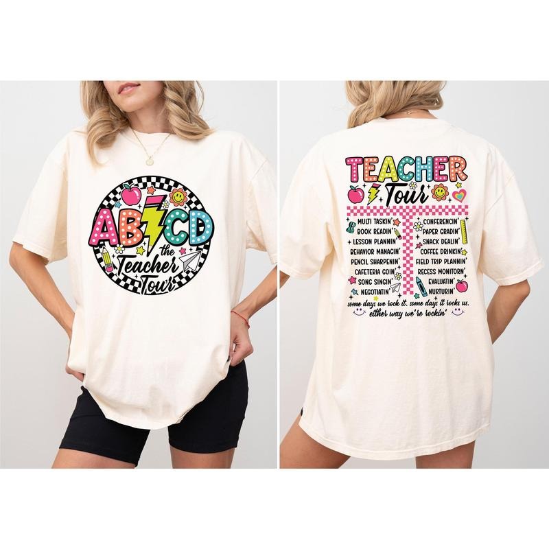 Retro Teacher Tour Comfort Color Shirt Abcd Teacher Tour Back School Elementary School Teacher Shirts First Day School Latarshia Grant Top Womenswear T-Shirts, Hoodie, Sweatshirt - T-Shirt, Sweatshirt, Hoodie