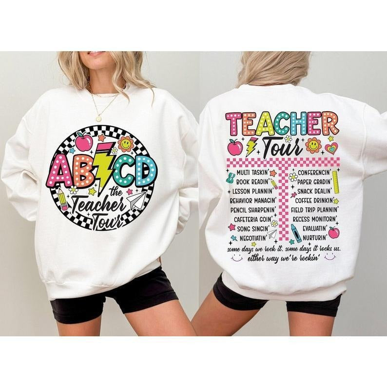 Retro Teacher Tour Shirt Teacher Shirt ABCD Teacher Tour Shirt End Year Shirt Teacher Back School T-Shirts, Hoodie, Sweatshirt - T-Shirt, Sweatshirt, Hoodie