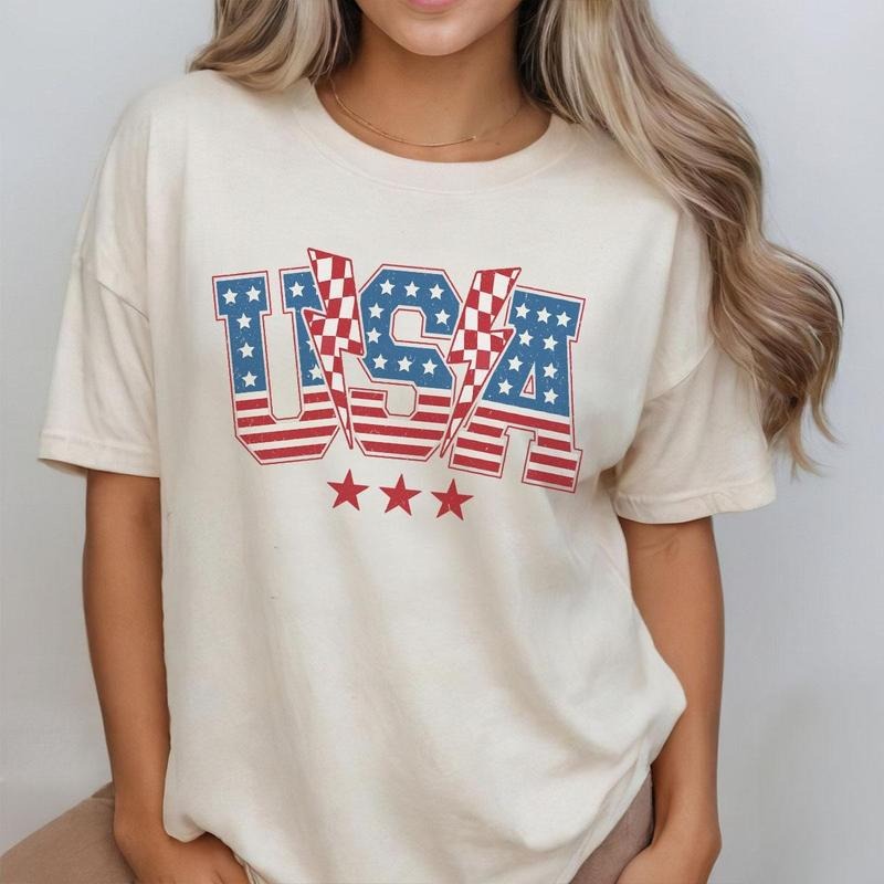 Retro USA 4th July Shirt Patriotic Shirt 4th July Checkered Shirt America Checkered Shirt Independence Day USA Flag Shirt Funny 4th July American Independence Day Parade Outfits 4th July Top T-Shirts, Hoodie, Sweatshirt - T-Shirt, Sweatshirt, Hoodie