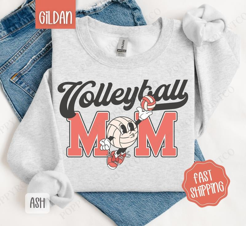 Retro Volleyball Mom Volleyball Mom T-Shirts, Hoodie, Sweatshirt - T-Shirt, Sweatshirt, Hoodie