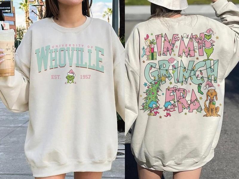 Retro Whoville University My Grinch Era Grinchmas Grinch University Grinch Grinch T-Shirts, Hoodie, Sweatshirt - T-Shirt, Sweatshirt, Hoodie