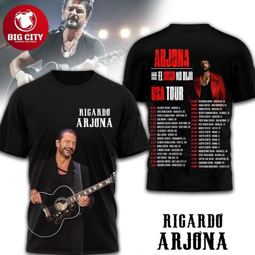 Ricardo Arjona Lo que el SECO no dijo Tour USA 2026 Two Sided Shirt Unisex T-shirt, Sweatshirt, Hoodie, Long Sleeve Tee - T-Shirt, Sweatshirt, Hoodie