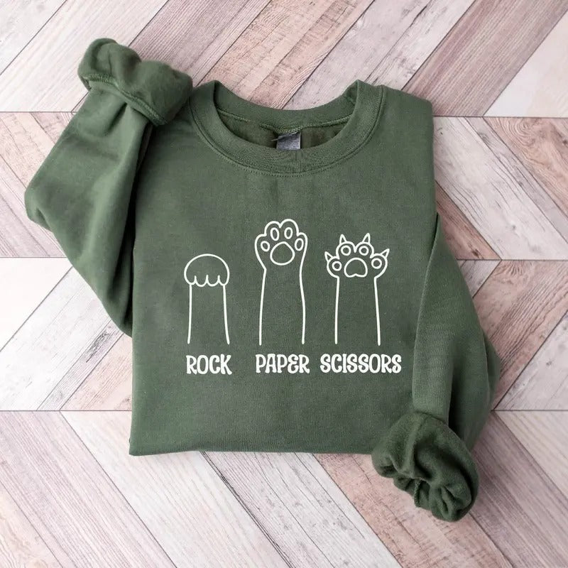 Rock Paper Scissors Funny Cat Paw Shirt Shirt Cat Lover Cat Owner Shirt Cat Paws Shirts Cat Mom T-Shirts, Hoodie, Sweatshirt - T-Shirt, Sweatshirt, Hoodie