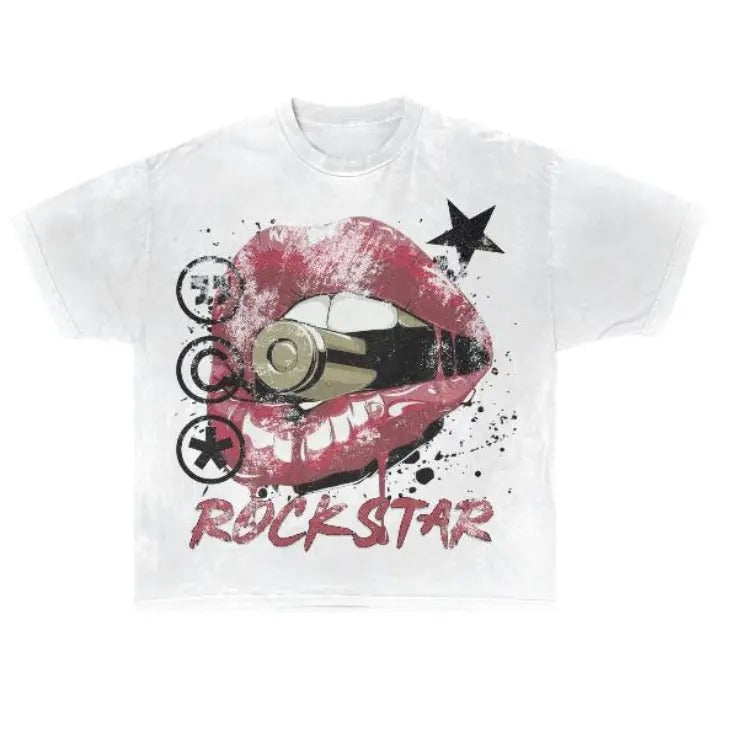 Rockstar Cotton Crew Neck Size S 3XL Menswear Top Womenswear Top Underwear Streetwear Tropical Round Neck T-Shirts, Hoodie, Sweatshirt - T-Shirt, Sweatshirt, Hoodie