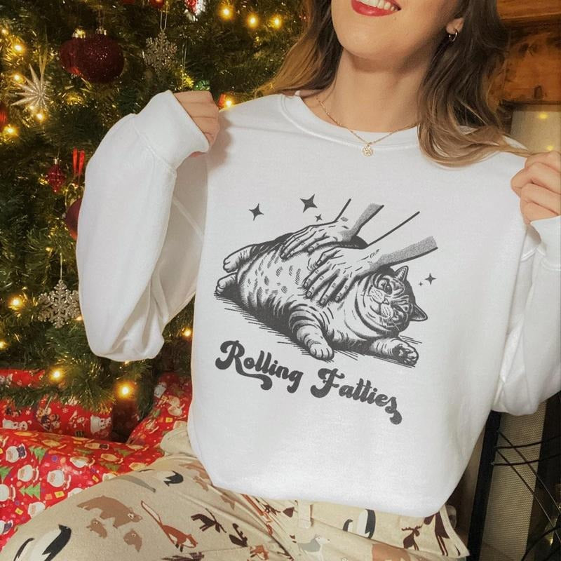 Rolling Fatties Cat Funny Cat Shirt Cat Lovers Unhinged Weed Lover Cat Fat Cat T-Shirts, Hoodie, Sweatshirt - T-Shirt, Sweatshirt, Hoodie