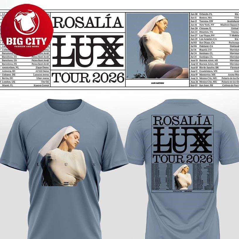 Rosala LUX Tour 2026 Celebration Two Sided Shirt Unisex T-shirt, Sweatshirt, Hoodie, Long Sleeve Tee - T-Shirt, Sweatshirt, Hoodie