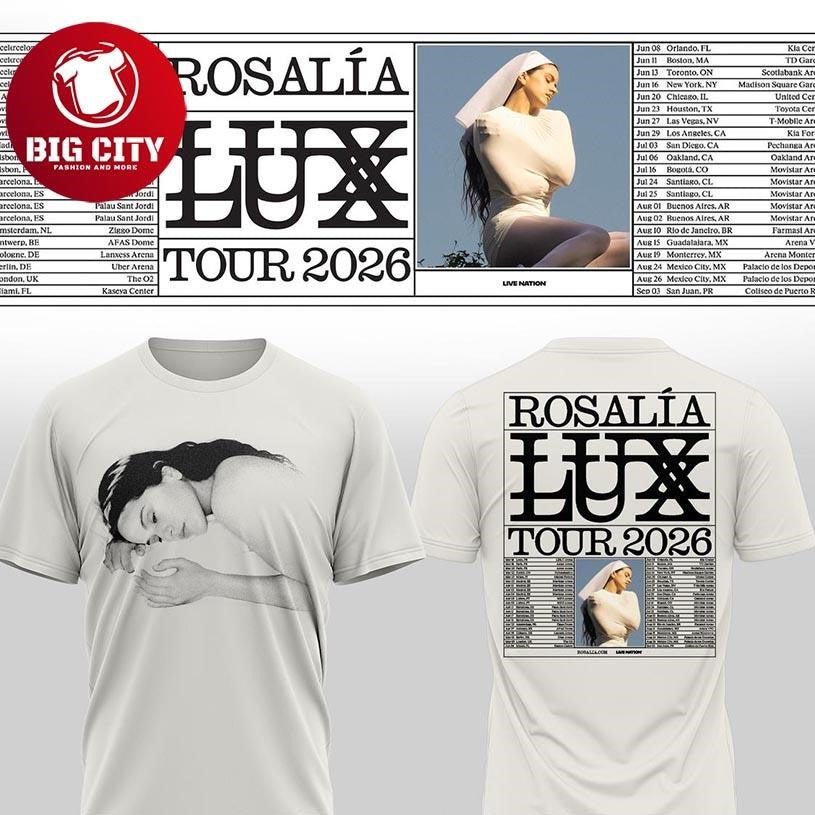 Rosala LUX Tour 2026 The World Schedule Two Sided Shirt Unisex T-shirt, Sweatshirt, Hoodie, Long Sleeve Tee - T-Shirt, Sweatshirt, Hoodie
