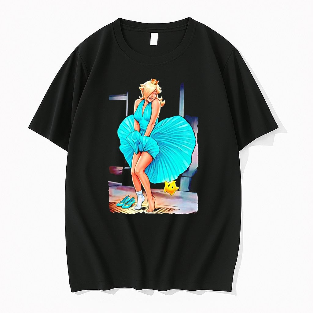 Rosalina Marilyn Monroe Pose Turquoise Dress Luma Tshirts Sweater Hoodie Jpg Unisex T-shirt, Sweatshirt, Hoodie, Long Sleeve Tee - T-Shirt, Sweatshirt, Hoodie