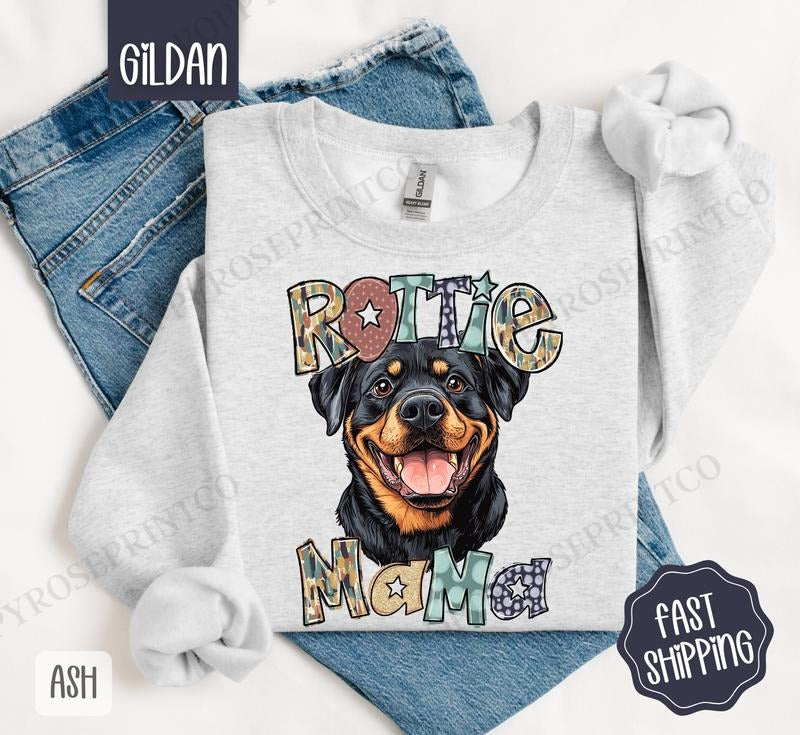 Rottweiler Mama Rottie Dog Mama Cute Dog Mom T-Shirts, Hoodie, Sweatshirt - T-Shirt, Sweatshirt, Hoodie