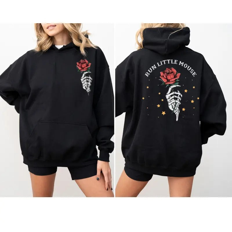Run Little Mouse Haunting Adeline Shirt Dark Romance Smut Reader Book Lover Rose Skeleton Shirt T-Shirts, Hoodie, Sweatshirt - T-Shirt, Sweatshirt, Hoodie