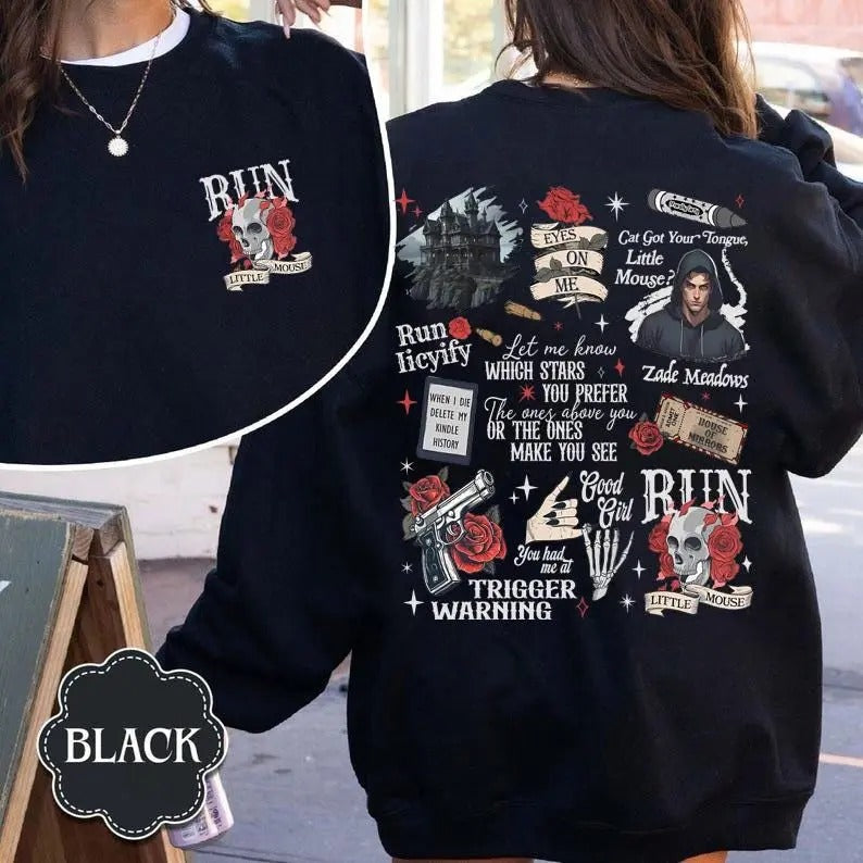 Run Little Mouse Haunting Adeline Shirt Cat Mouse Shirt Dark Romance Smut Reader Book Lover Her T-Shirts, Hoodie, Sweatshirt - T-Shirt, Sweatshirt, Hoodie