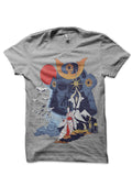 Samurai Wars Grey Melange Half Sleeve T-Shirts, Hoodie, Sweatshirt - T-Shirt, Sweatshirt, Hoodie