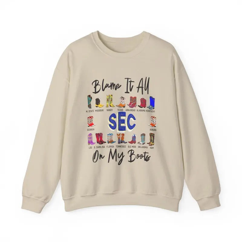 SEC Blame My Boots Funny College Football Fan Casual Game Day Cute Football Shirt Tops T-Shirts, Hoodie, Sweatshirt - T-Shirt, Sweatshirt, Hoodie