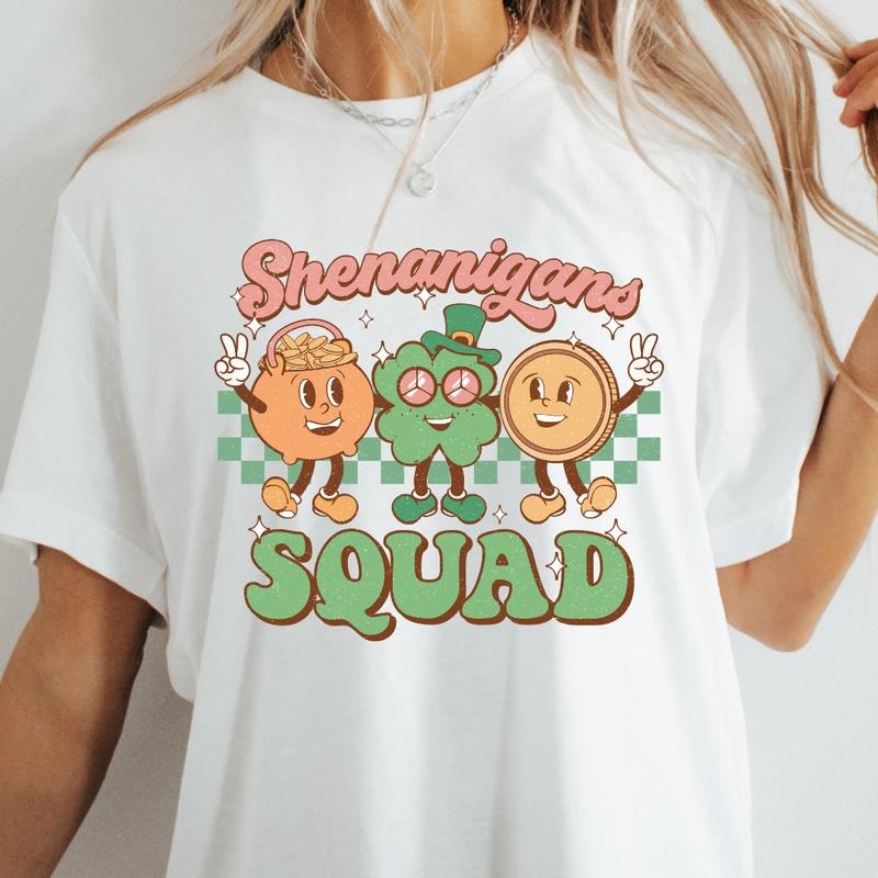 SHENANIGANS SQUAD SHIRT (COMFORT COLORS CASUAL SHIRT SHIRT ST. PATTYS DAY) Comfortable Fit Top Womenswear Chic T-Shirts, Hoodie, Sweatshirt - T-Shirt, Sweatshirt, Hoodie