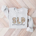SLP Floral Speech Language Pathologist SLP Future Speech Therapist Graduation Casual Classic Collar Cotton Fabric Knit Menswear Fitted T-Shirts, Hoodie, Sweatshirt - T-Shirt, Sweatshirt, Hoodie