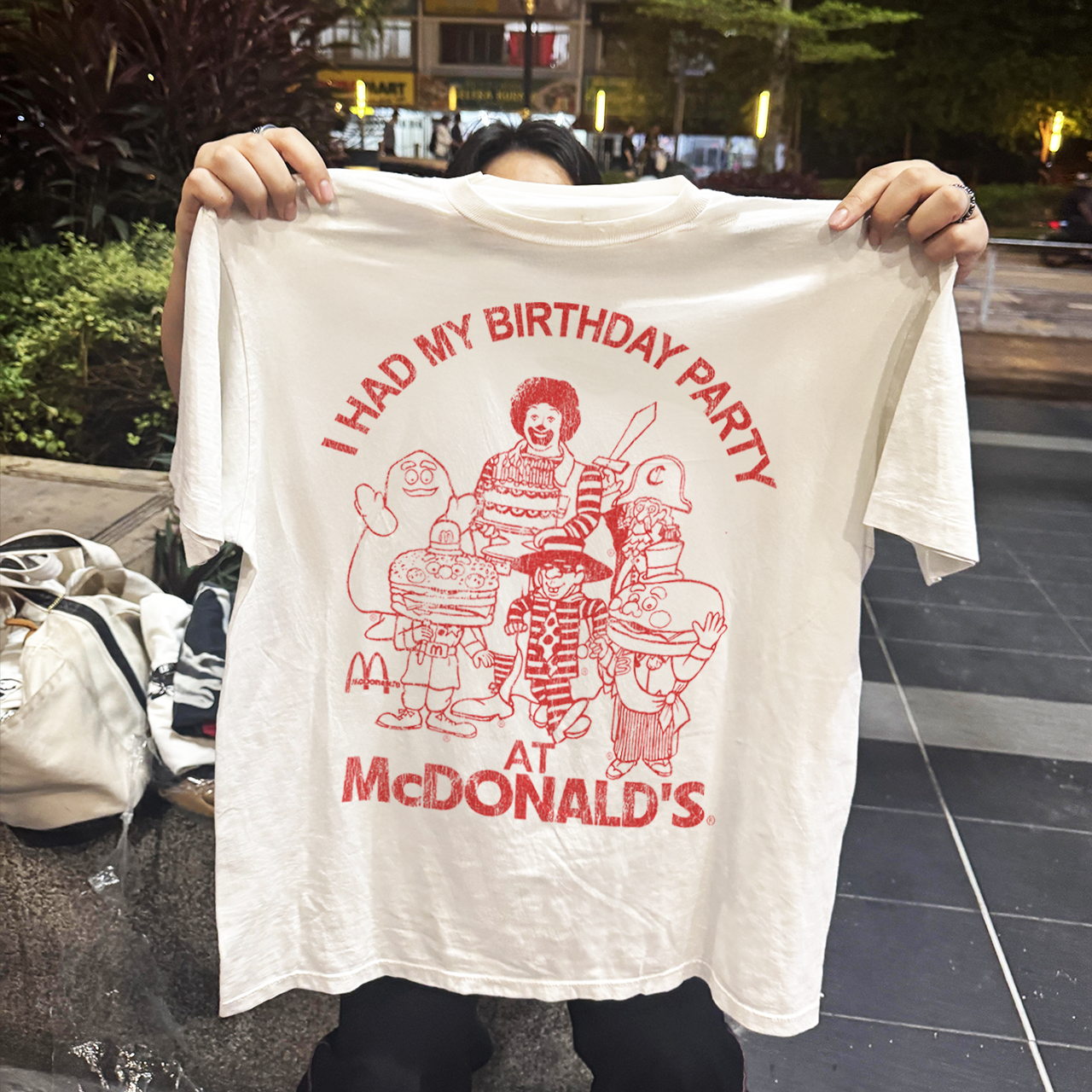 90s I HAD MY PARTY McD0NALD'S RARE WASHED WHITE T-Shirts, Hoodie, Sweatshirt - T-Shirt, Sweatshirt, Hoodie