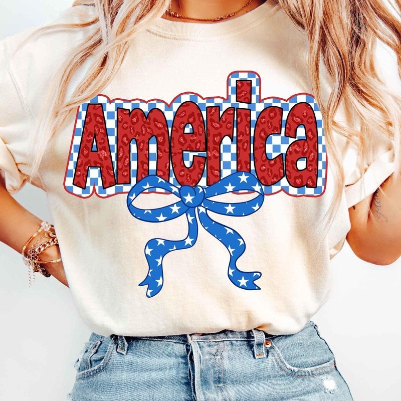 [Sale 45% Off] Leopard America Coquette America Checkered Shirt 4th July Memorial Day Shirt Independence T-Shirts, Hoodie, Sweatshirt - T-Shirt, Sweatshirt, Hoodie