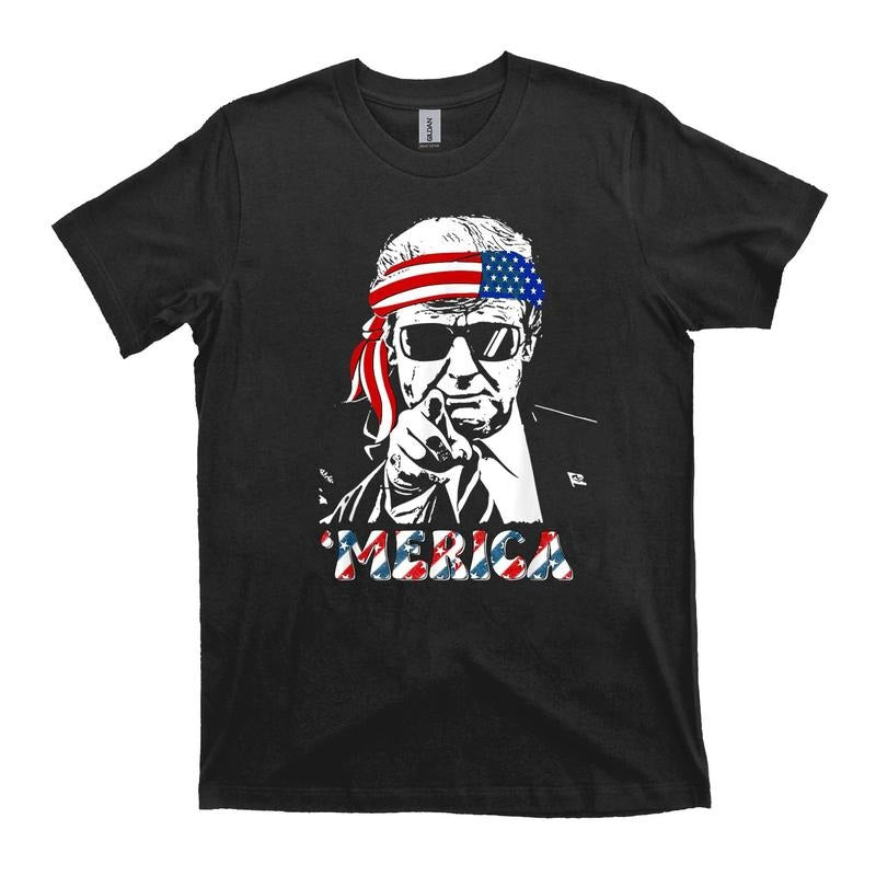 [Sale Up 30%] MERICA TRUMP Happy 4th July Trump American Flag T-Shirts, Hoodie, Sweatshirt - T-Shirt, Sweatshirt, Hoodie