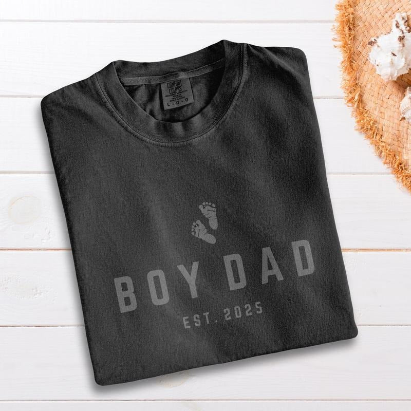 [Sale Up 50%] Comfort Colors Boy Dad Custom Est Shirt Boydad Dad Shirt New Dad T-Shirts, Hoodie, Sweatshirt - T-Shirt, Sweatshirt, Hoodie