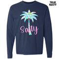 Salty Palm Tree Long Sleeve Comfort Colors 'NLB' T-Shirts, Hoodie, Sweatshirt - T-Shirt, Sweatshirt, Hoodie