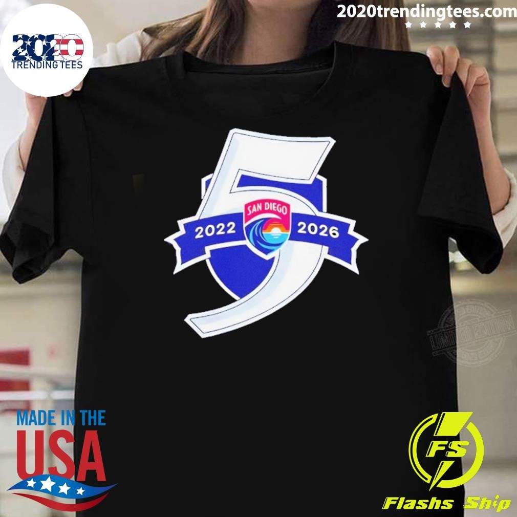 San Diego Wave Fc 2022 2026 5 Seasons Logo Shirt Unisex T-shirt, Sweatshirt, Hoodie, Long Sleeve Tee - T-Shirt, Sweatshirt, Hoodie
