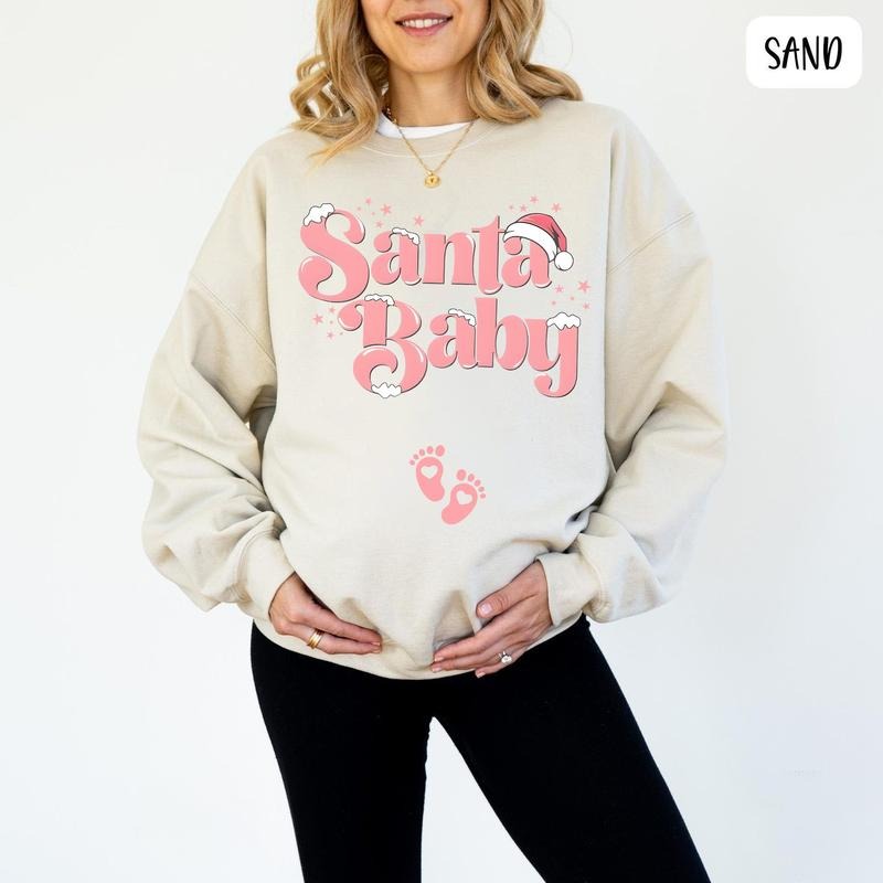 Santa Baby Pink Shirt Cute Santa Baby Santa Baby Pregnancy Announcement T-Shirts, Hoodie, Sweatshirt - T-Shirt, Sweatshirt, Hoodie