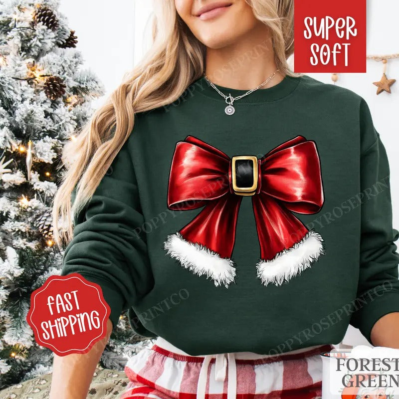 Santa Bow Merry Funny Santa T-Shirts, Hoodie, Sweatshirt - T-Shirt, Sweatshirt, Hoodie