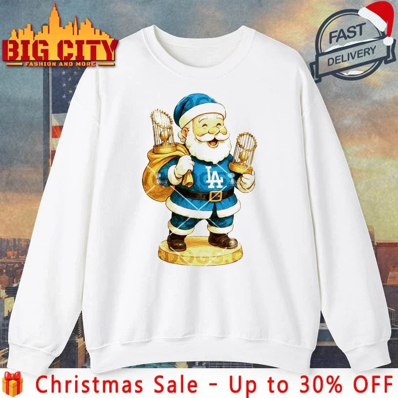 Santa Christmas Los Angeles Dodgers Champions shirt Unisex T-shirt, Sweatshirt, Hoodie, Long Sleeve Tee - T-Shirt, Sweatshirt, Hoodie