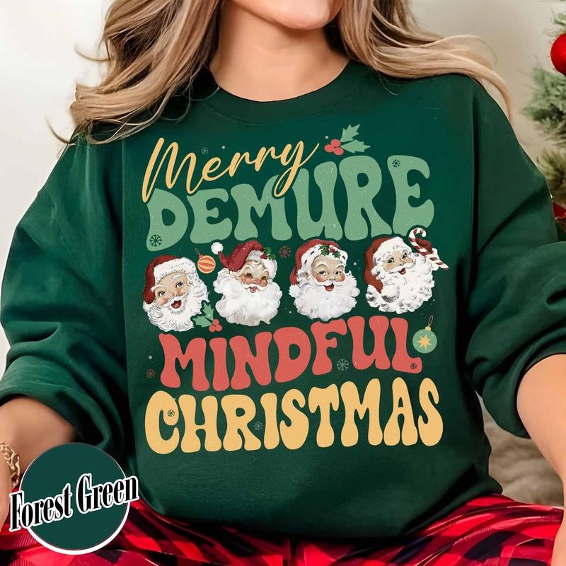 Santa Very Demure Mindful Shirt Merry Shirt Santa Clause T-Shirts, Hoodie, Sweatshirt - T-Shirt, Sweatshirt, Hoodie
