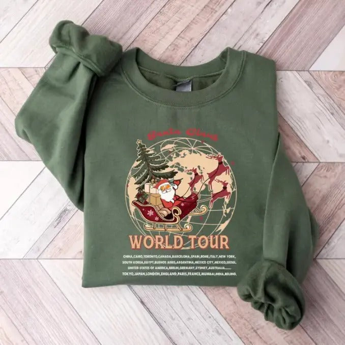 Santa Claus World Tour Shirt Santa Claus Tour Shirt Cute Claus Shirt Santa Claus Cute T-Shirts, Hoodie, Sweatshirt - T-Shirt, Sweatshirt, Hoodie