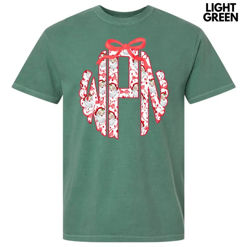 Santa Face Monogram Comfort Colors 'NLB' T-Shirts, Hoodie, Sweatshirt - T-Shirt, Sweatshirt, Hoodie