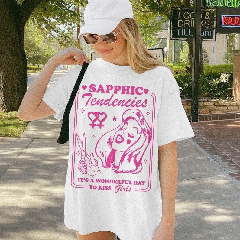 Sapphic Tendencies Sapphic Shirt Retro Lesbian Shirt Lesbian Clothes Funny Lesbian Funny Lesbian Shirt Live Laugh Lesbian T-Shirts, Hoodie, Sweatshirt - T-Shirt, Sweatshirt, Hoodie