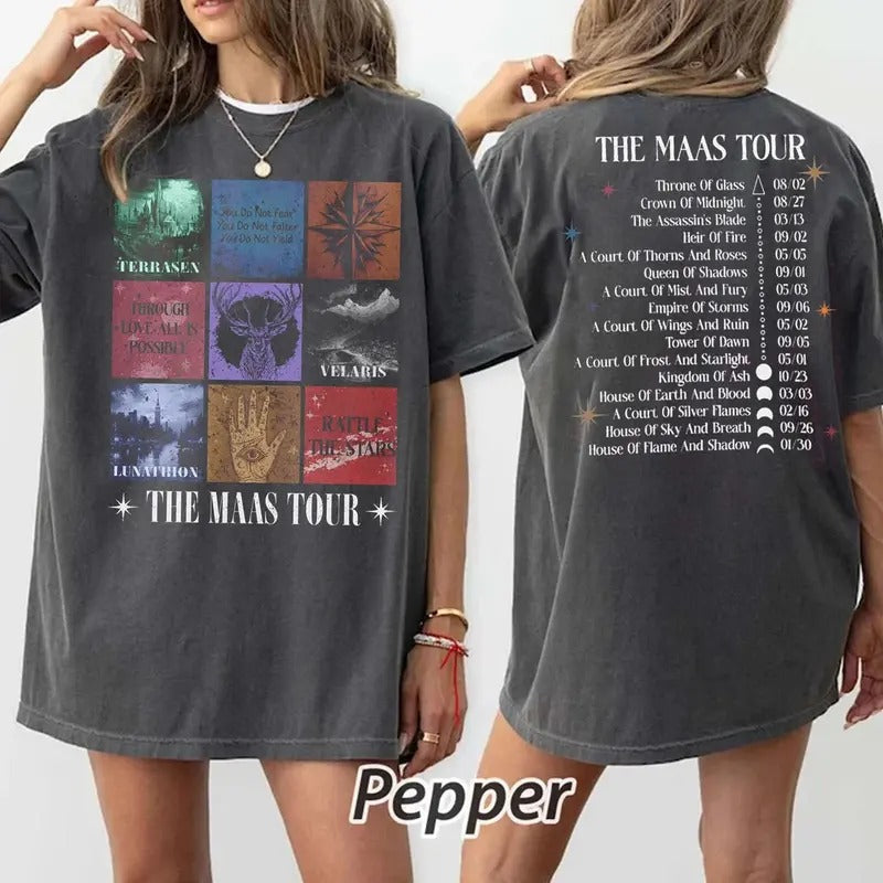 Sarah J. Maas Eras Tour Comfort Colors Shirt Maas Tour ACOTAR Crescent City Throne Glass SJM Fan Top Womenswear Underwear Lady T-Shirts, Hoodie, Sweatshirt - T-Shirt, Sweatshirt, Hoodie