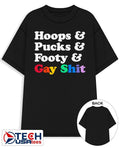 Sarah Spain hoops and pucks and footy and gay shit shirt Unisex T-shirt, Sweatshirt, Hoodie, Long Sleeve Tee - T-Shirt, Sweatshirt, Hoodie