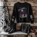 Save Horse Ride Cowgirl + Faux Patches Black Punk Alt Grunge Goth Skeleton T-Shirts, Hoodie, Sweatshirt - T-Shirt, Sweatshirt, Hoodie